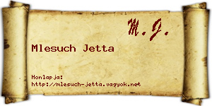 Mlesuch Jetta névjegykártya